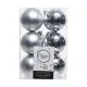Christmas Baubles Decoris 12 Units Silver Plastic Ø 6 cm