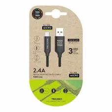 Cable USB a micro USB Tech One Tech Negro
