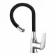 Mixer Tap EDM 01155 Baiona Black Brass Zinc Flexible Kitchen