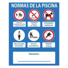 Cartel Normaluz PVC 50 x 40 cm Piscina