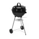 Coal Barbecue with Wheels Black 47 x 90 cm Circular