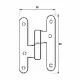 Hinge EDM 85483 PN07 Stainless steel 100 x 58 mm Left