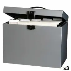 Caja de Archivo Oxford Class n Go Gris A4 29,5 x 37 x 22 cm (3 Unidades)