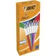 Set de Bolígrafos Bic Shine Silver Blanco Multicolor (12 Piezas)