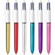 Set de Bolígrafos Bic Shine Silver Blanco Multicolor (12 Piezas)