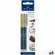 Set of Felt Tip Pens Faber-Castell Creative Studio Metallics Golden Metal (5 Units)
