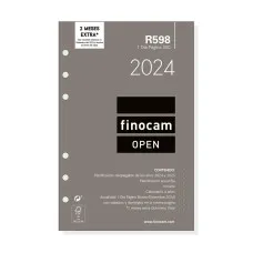 Recambio para Agenda Finocam Open R598 2024 Blanco 11,7 x 18,1 cm