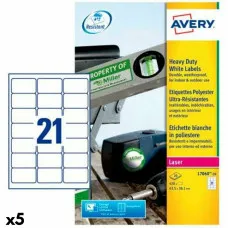 Etiquetas para Impresora Avery Blanco 20 Hojas 63,5 x 38,1 mm (5 Unidades)