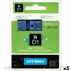 Laminated Tape for Labelling Machines Dymo D1 45806 LabelManager™ Black Blue (5 Units)