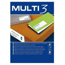 Etiquetas para Impresora MULTI 3 Blanco Recto 100 Hojas 105 x 70 mm