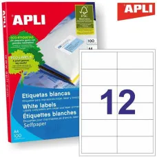 Adhesivos/Etiquetas Apli 581288 100 Hojas 97 x 42,4 mm Acrílico Papel 100 Piezas