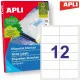 Adhesivos/Etiquetas Apli 581288 100 Hojas 97 x 42,4 mm Acrílico Papel 100 Piezas