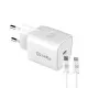 Cargador de Pared + Cable USB C Celly iPhone Blanco 20 W