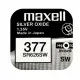 Pila de botón Maxell SR626SW 377 1,55 V Pilas de Botón