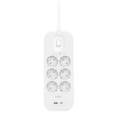 Regleta Enchufes 6 Tomas con Interruptor Belkin Connect SRB002VF2M Blanco