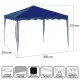 Pérgola Gazebo Acero 300 x 300 x 250 cm Azul