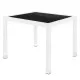 Dining Table Marlene Aluminium Crystal Rattan Tempered Glass 90 x 90 x 76 cm
