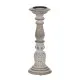 Candle Holder White Natural Iron Mango wood 14 x 14 x 38 cm