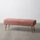 Bench 111 x 44 x 41,5 cm Synthetic Fabric Pink Metal
