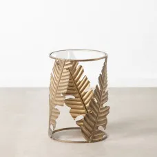 Side table Sheets 35 x 35 x 50 cm Crystal Golden Metal