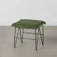 Puff Tejido Sintético Metal 40 x 40 x 35 cm Verde Claro