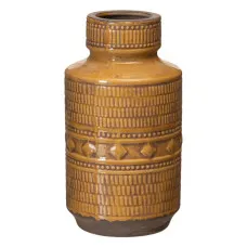 Vase 18 x 18 x 32,5 cm Ceramic Mustard
