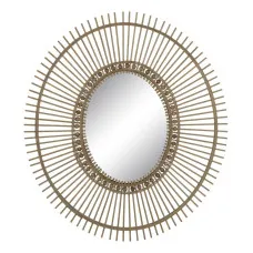 Wall mirror 83 x 3 x 95 cm Natural Bamboo