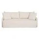 Sofá Cama 200 x 94 x 86 cm Tejido Sintético Crema