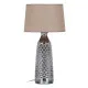 Desk lamp Beige Silver Sackcloth Ceramic 60 W 220 V 240 V 220-240 V 26 x 26 x 49,5 cm