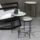 Side table 40,5 x 40,5 x 60,5 cm Black Cream Iron