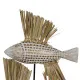 Decorative Figure White Brown Natural Fish 30 x 10 x 40 cm
