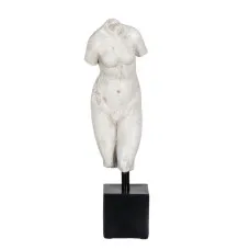 Sculpture White Black Resin 14 x 11 x 43 cm Bust