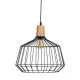 Ceiling Light Black Natural Wood Iron 220-240 V 36 x 36 cm