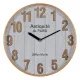Reloj de Pared Blanco Natural Madera Cristal 32 x 32 x 4,5 cm
