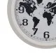 Wall Clock World Map White Black Iron 70 x 70 x 6,5 cm