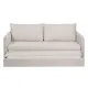 Sofa Beige Polyester Linen 210 x 93 x 95 cm