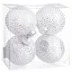 Christmas Baubles White Silver Plastic Fabric Sequins 10 x 10 x 10 cm (4 Units)
