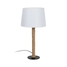 Lámpara de mesa Blanco Negro Beige Hierro Tejido 40 W 30 x 30 x 60 cm