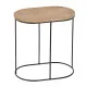 Side table 60 x 39,5 x 60 cm Natural Black Metal Wood (2 Units)