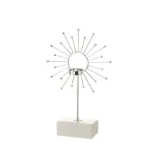 Candleholder White Silver Ceramic Iron 18,4 x 8,4 x 29,1 cm