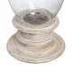 Portavelas Blanco Madera Cristal 28 x 28 x 43 cm