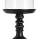Portavelas Negro Madera Cristal 23 x 23 x 58 cm