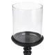 Portavelas Negro Madera Cristal 23 x 23 x 58 cm