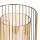 Portavelas Marrón Dorado Madera Cristal Acero 18 x 18 x 25 cm