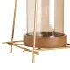 Portavelas Marrón Dorado Madera Cristal Acero 20 x 20 x 23 cm