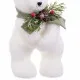 Christmas bauble White Multicolour Plastic Polyfoam Fabric Bear 13 x 15 x 30 cm