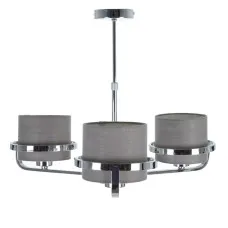 Ceiling Light Grey Silver Linen Metal Iron 220-240 V 52 x 50 x 44,5 cm