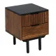 Mesita de Noche ABNER Marrón Negro Hierro Madera de mango 40 x 40 x 50 cm
