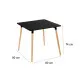 Table Black Natural 80 x 80 x 75 cm