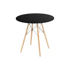 Table Black Natural 80 x 80 x 75 cm